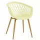 Sillón STRAUSS, metal, polipropileno amarillo pastel
