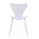 Silla JACOBO, apilable, cromada, acabado lacado blanco