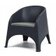 Sillón SURF, apilable, polipropileno antracita, cojín gris