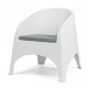 Sillón SURF, apilable, polipropileno blanco, cojín gris
