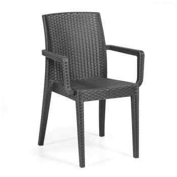 Sillón GLADY, apilable, polipropileno antracita
