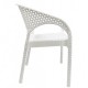 Sillón CALVIN, apilable, polipropileno blanco