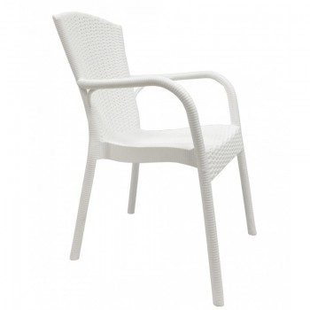 Sillón NESTOR, apilable, polipropileno blanco