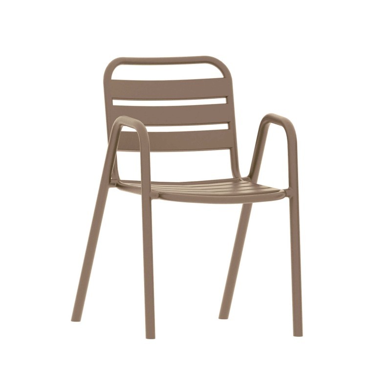 Sillón TROPICANA, apilable, polipropileno marrón light