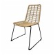 Silla LOTAK, metal, ratán beige