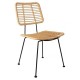 Silla SUMATRA, metal, ratán beige
