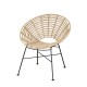 Sillón CIDORA, metal, ratán beige