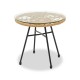 Mesa DEWA, baja, metal, ratán, cristal, 45 cms de diámetro