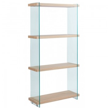 Estantería OSIRIS NEW, madera, cristal templado, 84x30x165 cms