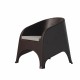 Sillón SURF, apilable, polipropileno marrón chocolate, cojín beige