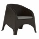 Sillón SURF, apilable, polipropileno marrón chocolate, cojín beige