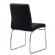 Silla BERTA, cromada, similpiel negra