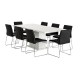 Silla BERTA, cromada, similpiel negra