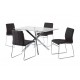 Silla BERTA, cromada, similpiel negra