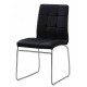 Silla BERTA, cromada, similpiel negra