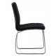 Silla BERTA, cromada, similpiel negra