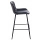 Taburete SAMPER, metal, similpiel vintage negra