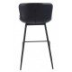Taburete SAMPER, metal, similpiel vintage negra