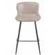 Taburete SAMPER, metal, similpiel vintage gris