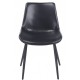 Silla MADRIGAL, metal, similpiel vintage negra