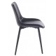 Silla MADRIGAL, metal, similpiel vintage negra