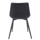Silla MADRIGAL, metal, similpiel vintage negra