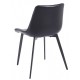 Silla MADRIGAL, metal, similpiel vintage negra