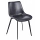 Silla MADRIGAL, metal, similpiel vintage negra