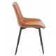 Silla MADRIGAL, metal, similpiel vintage marrón