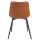 Silla MADRIGAL, metal, similpiel vintage marrón