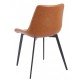 Silla MADRIGAL, metal, similpiel vintage marrón