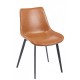 Silla MADRIGAL, metal, similpiel vintage marrón
