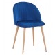 Silla VELVET NEW, patas metálicas, terciopelo azul 64