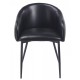 Sillón PELAYO, metal, similpiel vintage negra