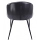 Sillón PELAYO, metal, similpiel vintage negra