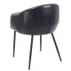 Sillón PELAYO, metal, similpiel vintage negra