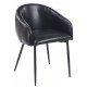 Sillón PELAYO, metal, similpiel vintage negra