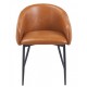 Sillón PELAYO, metal, similpiel vintage marrón