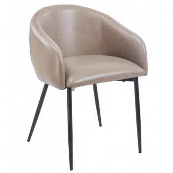 Sillón PELAYO, metal, similpiel vintage gris