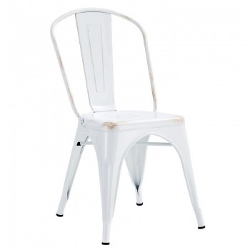 Silla TOL EK VINTAGE, acero, blanco