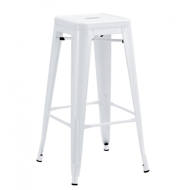 Taburete TOL EK LIMITED, acero, blanco
