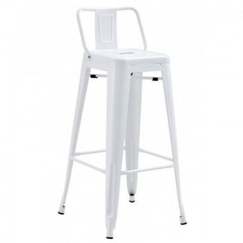 Taburete TOL R1 EK, apilable, acero, blanco
