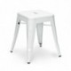 Taburete TOL EK LIMITED 46, bajo, acero, blanco
