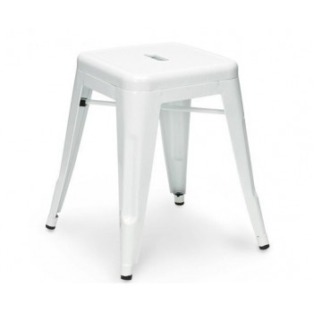 Taburete TOL EK LIMITED 46, bajo, acero, blanco