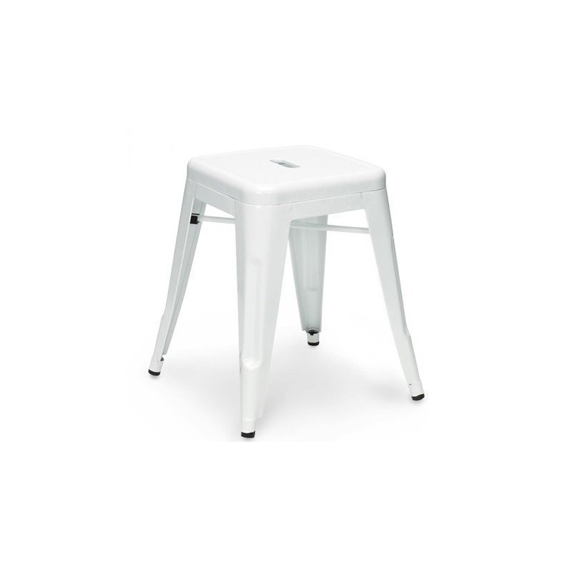 Taburete TOL EK LIMITED 46, bajo, acero, blanco