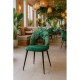 Silla ORQUIDEA, metal, tapizado velvet verde con respaldo floral a juego