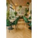 Silla ORQUIDEA, metal, tapizado velvet verde con respaldo floral a juego