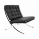 Silla BARNA (T), diseño, acero inoxidable, similpiel negra
