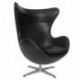Sillón EG, tapizado similpiel negra