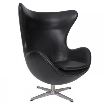 Sillón EG, tapizado similpiel negra